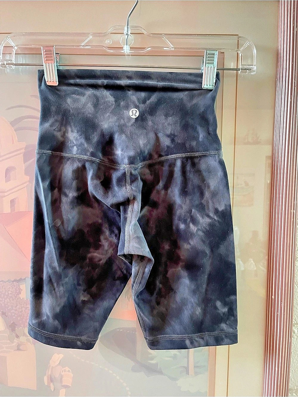 lululemon Align Short 8" *Diamond Dye Tie-Dye Athletic Shorts in Black Like New
